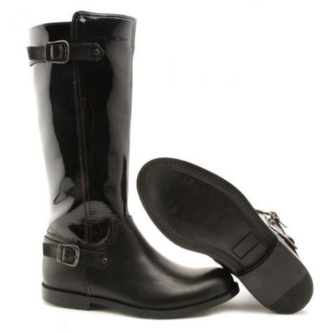 Gallop Black Patent Leather Girls Boot