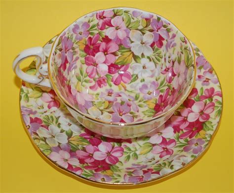 Royal Standard Floral Chintz Pattern Virginia Stock Teacup And Saucer