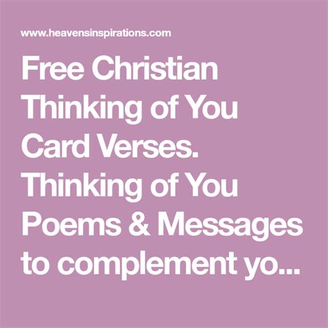 Free Christian Thinking Of You Card Verses Thinking Of You Poems