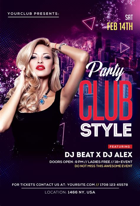 Club Style Ladies Night Free Psd Flyer Template Psdflyer