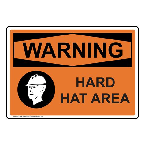 Osha Sign Warning Hard Hat Area Sign Ppe