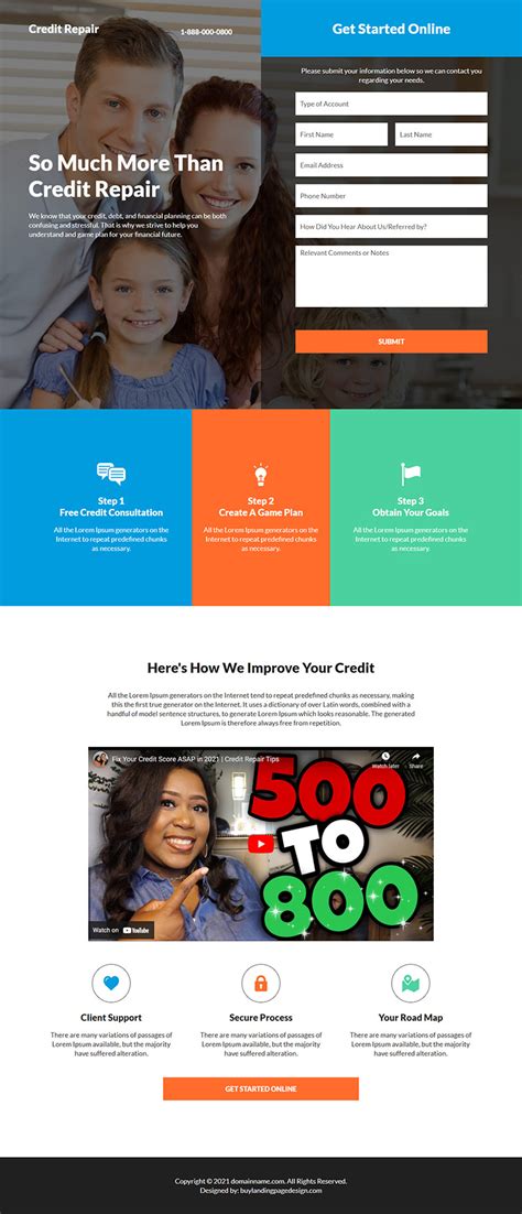 Free Credit Consultation Leads Reslp Credit Repair Landing Page