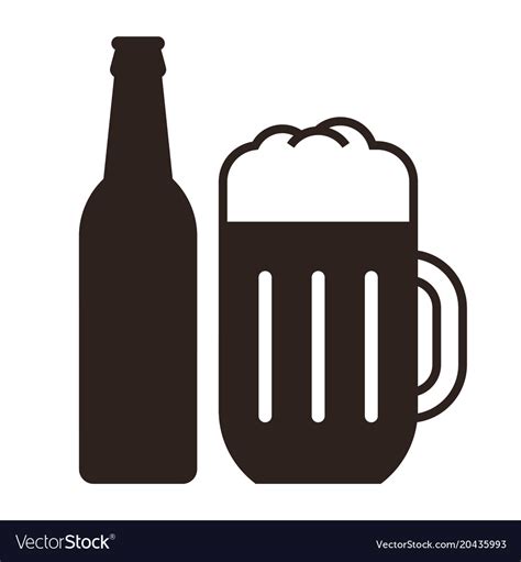 beer mug and bottle royalty free vector image vectorstock