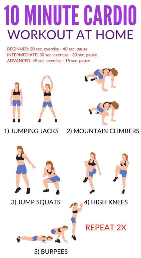 10 minute workout for beginners no equipment at home 10 minute cardio workout quick cardio