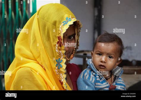 India Rajasthan Pushkar Indian Woman With Her Baby Stock Photo Alamy