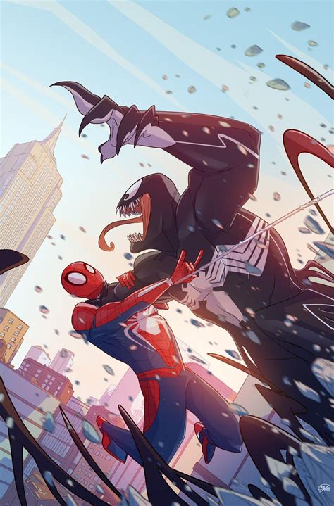 Spider Man Vs Venom By Mikabear1 Spiderman Art Spiderman Artwork