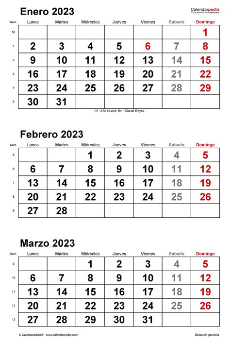 Calendario 2023 Para Imprimir Por Meses Pdmrea