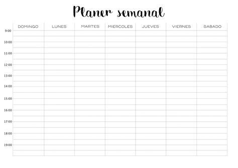 Planner Semanal Horarios Calendario Semanal Para Imprimir Planer Hot
