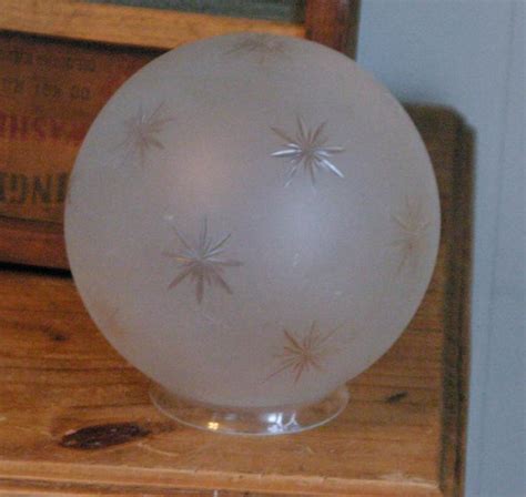 Vintage Etched Glass Globe Lamp Shade