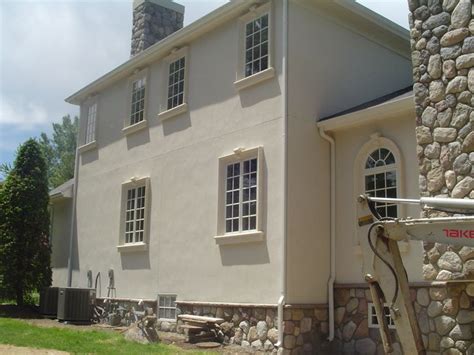 Our contractor recommended using fiber cement board panels that replicate the look of stucco, so we we moved into this english tudor home (built in 1976) 4 months ago. accents around windows | Exterior house colors, Outdoor ...
