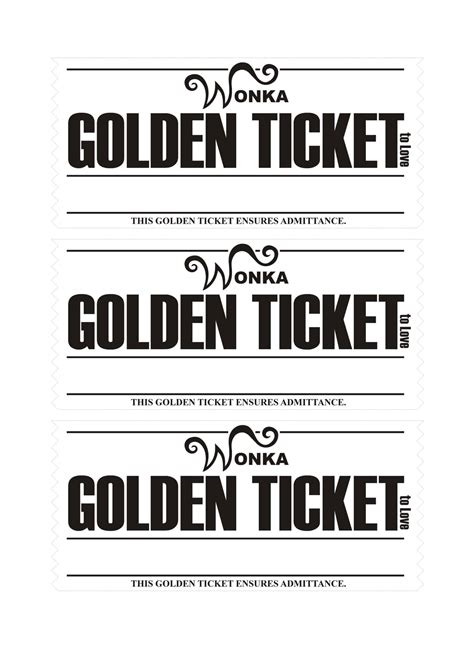 Free Printable Golden Ticket Templates Word Pdf Editable