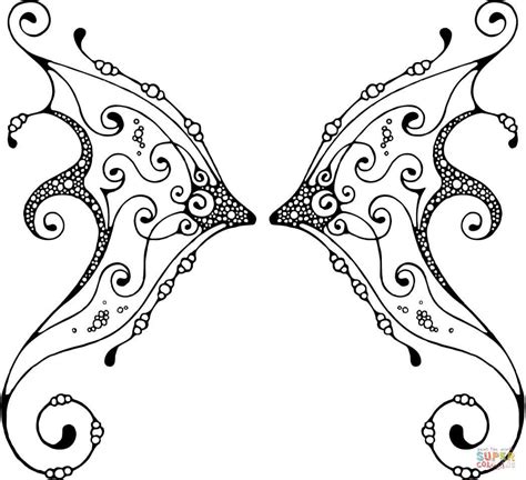 Fairy Wing With Pattern Coloring Page Free Printable Coloring Pages