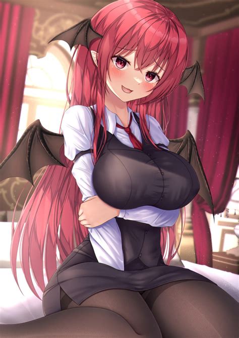 Reijing Etrn Koakuma Touhou Highres 1girl D Arm Under Breasts