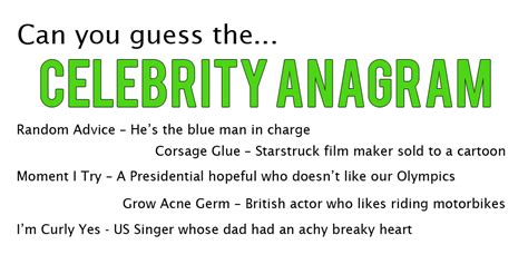 The Celebrity Anagram Radio Game From Pay4prep