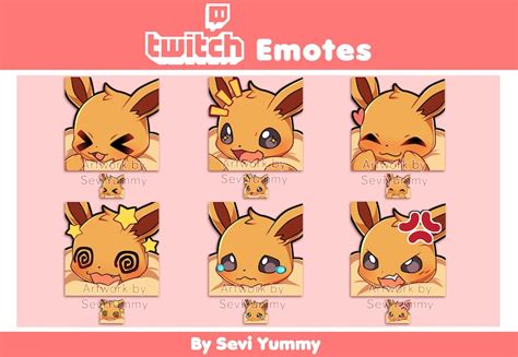 Eevee Emotes Pokemon Twitchdiscord Etsy