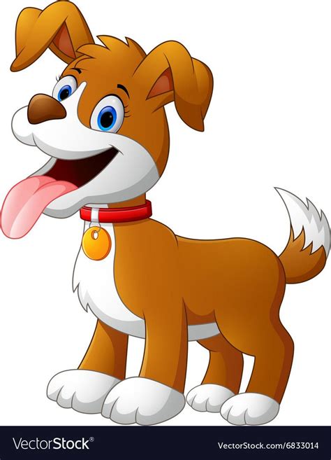Cute Fun Dog Cartoon Vector Image On Vectorstock Free Puppies