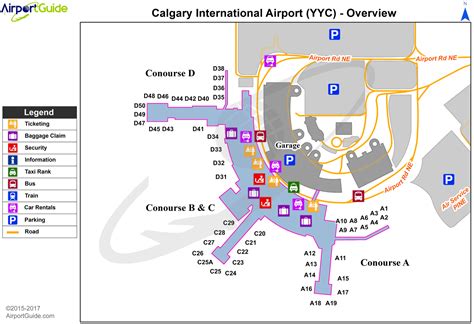 Calgary Calgary International Yyc Airport Terminal Map Overview