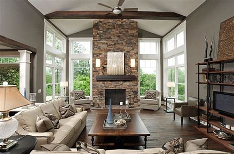 Stone fireplaces - ideas for contemporary living rooms