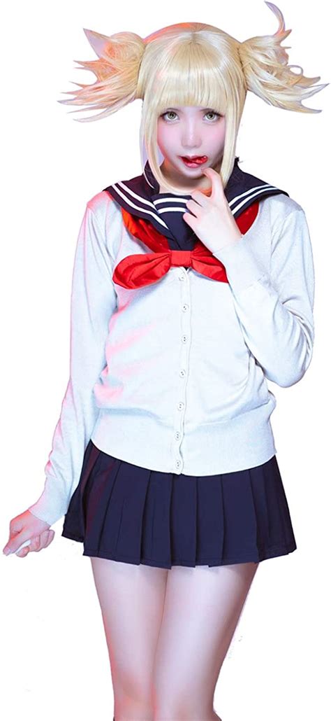 Rolecos Himiko Toga Cosplay Costume Mha Bnha Sweater Sailor Dress Oufit