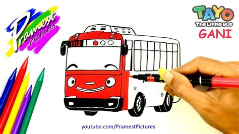Gani Cara Menggambar Dan Mewarnai Gambar Mobil Tayo The Little Bus