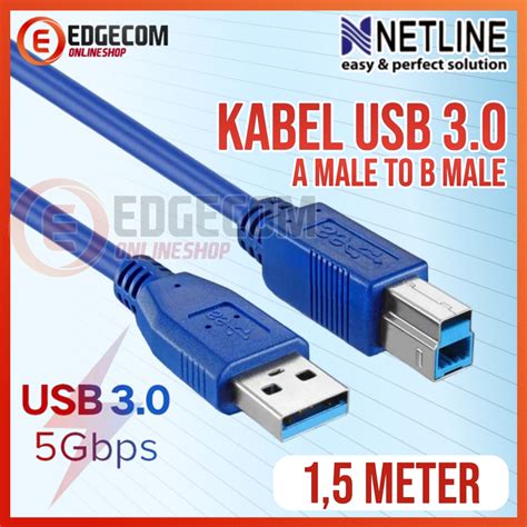 Jual Kabel Usb 30 A Male To B Male 15 Meter Cable Printer Netline