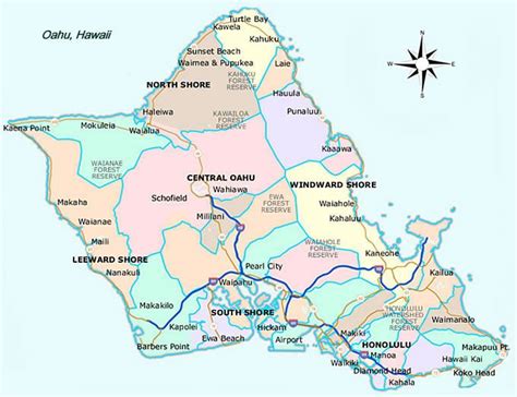 Good Neighborhood Map Of Oahu Oahu Waialua Waianae