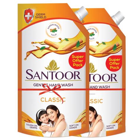 Santoor Classic Gentle Hand Wash 750 Ml Pack Of 2 Jiomart
