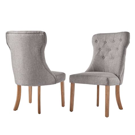 Set Of 2 Amiford Button Tufted Hourglass Dining Chair Smoke Inspire Q