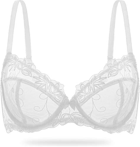 WingsLove Women S Sexy Lace Bra Non Padded Embroidered Unlined Underwire Balconette Bra Plue