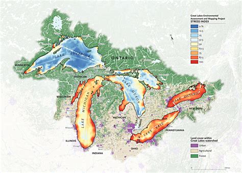 Pollution In The Great Lakes Canadian Geographic Great Lakes Map