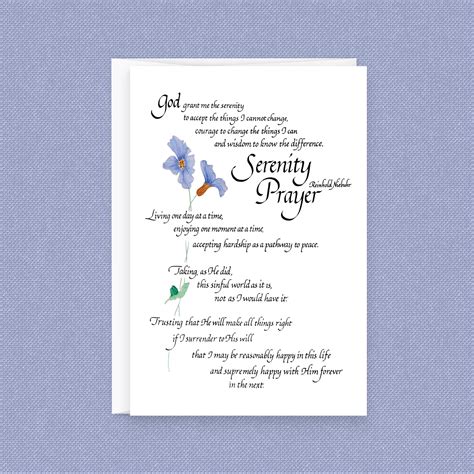 full serenity prayer card original longer version serenity etsy uk