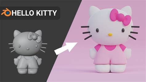 Hello Kitty In 3d Blender Timelapse Youtube