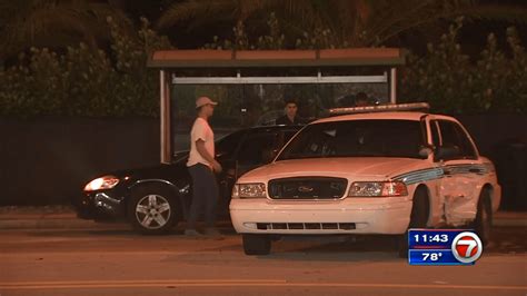 Driver Transported Following Crash Involving Miami Police Officer Wsvn 7news Miami News