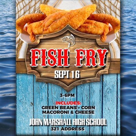 Fish Fry Flyer Edit Online X Digital Printable Do It Etsy Singapore