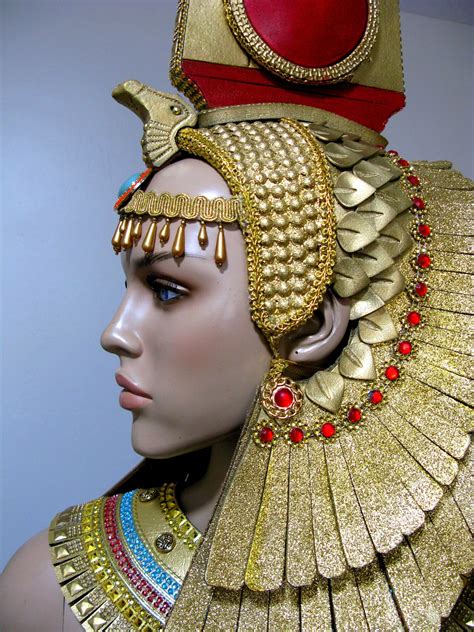 egyptian headdress gold and red made to order egyptian etsy