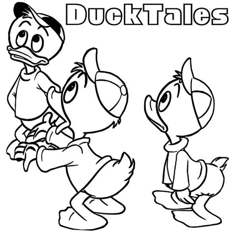 Happy Ducks From Ducktales Coloring Page Free Printable Coloring