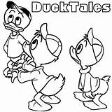 Ducktales Coloring Huey Dewey Duck Louie Coloringway Template Printable Ducks sketch template