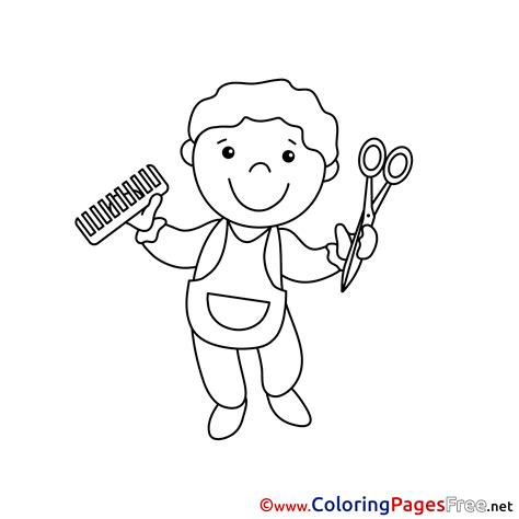 The hairdresser works in a hairdresser or intervenes at home to cut and maintain the hair of his customers. Hairdresser Coloring Pages at GetColorings.com | Free ...