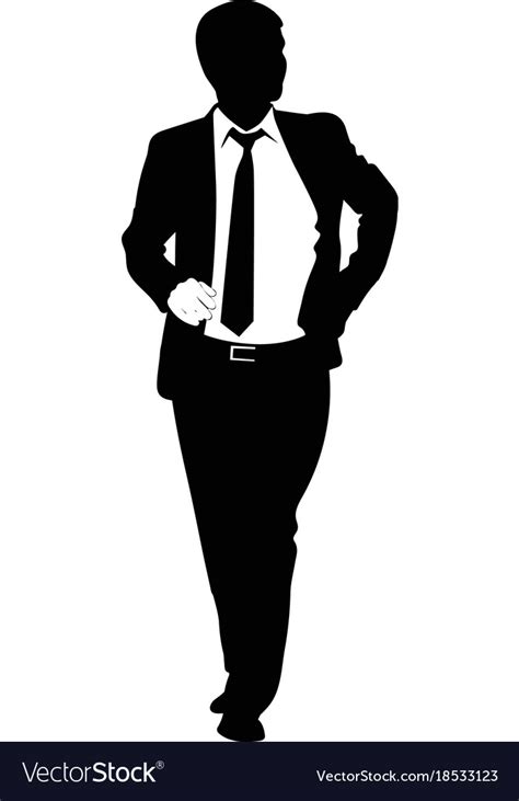 Silhouette A Man In A Business Suit Royalty Free Vector