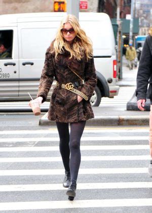 Elsa Hosk In Fur Coat Out In NYC GotCeleb