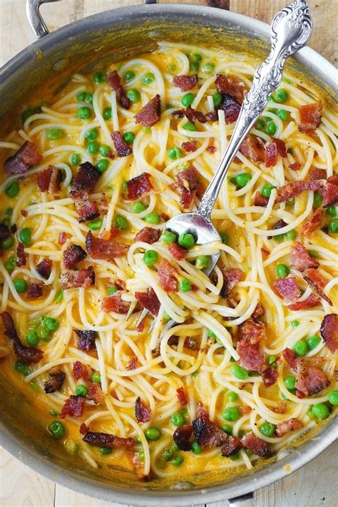 Mac And Cheese Spaghetti With Bacon And Peas Casserole Spaghetti