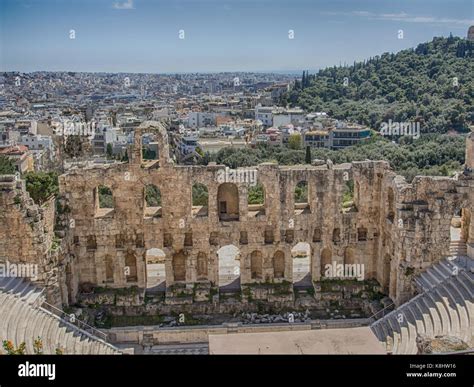 Athens Greece April 03 2015 The Odeon Of Herodes Atticus Stone