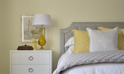 Yellow And Gray Bedroom Design Transitional Bedroom Meredith