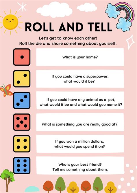 Classroom Art Prints Classroom Rules Digital Download Roll And Tell Dice Game Templates