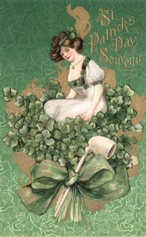 Free Vintage St Patricks Day Greeting Cards Pretty Women St Patricks Day Cards St Patrick