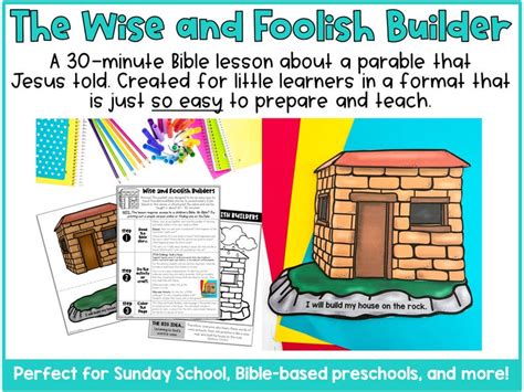 The Parable Of The Wise And Foolish Builder Printable Bible Craft And