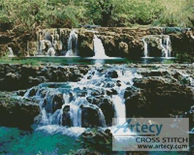 Claude monet water lilies counted cross stitch pattern with needles. Artecy Cross Stitch. Waterfalls Counted Cross Stitch ...