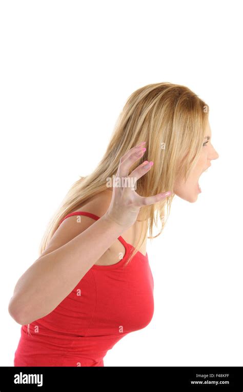 Female Headshot Scream Cut Out Stock Images Pictures Alamy