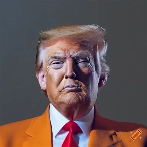 Satirical Depiction Of Donald Trump In An Orange Suit On Craiyon