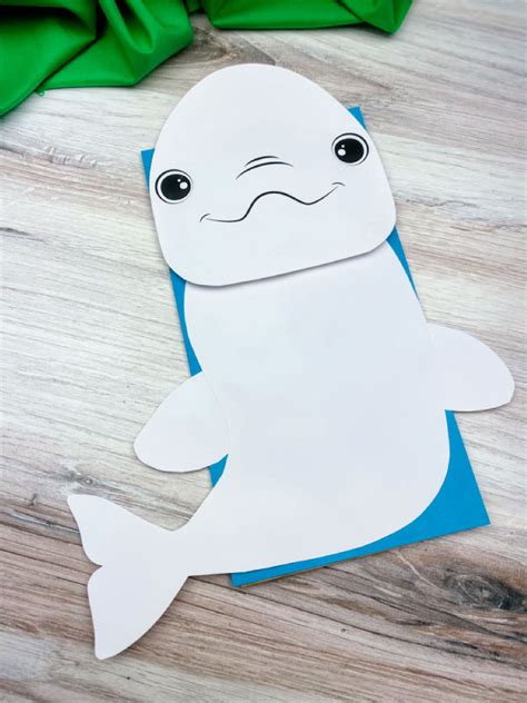 Beluga Whale Puppet Craft For Kids Free Template